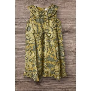 Yo Baby Girls Yellow and Green 100% Cotton Lined Sleeveless Dress Size 7 NWT